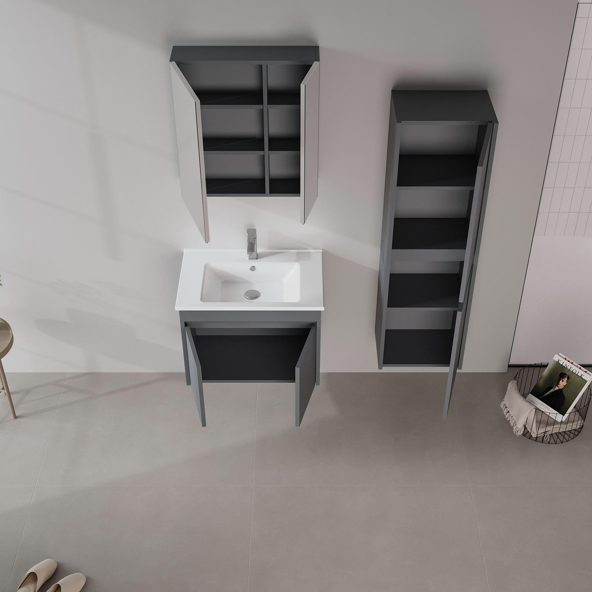 Voir la diapositive 4 : Habitat et Jardin Meuble Vasque  Side 65 v2  - 65 x 45 x 52 cm - Matte Anthracite