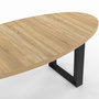 Voir la diapositive 5 : ID MARKET Table à manger PHOENIX 8 personnes ovale 200 cm bois et noir