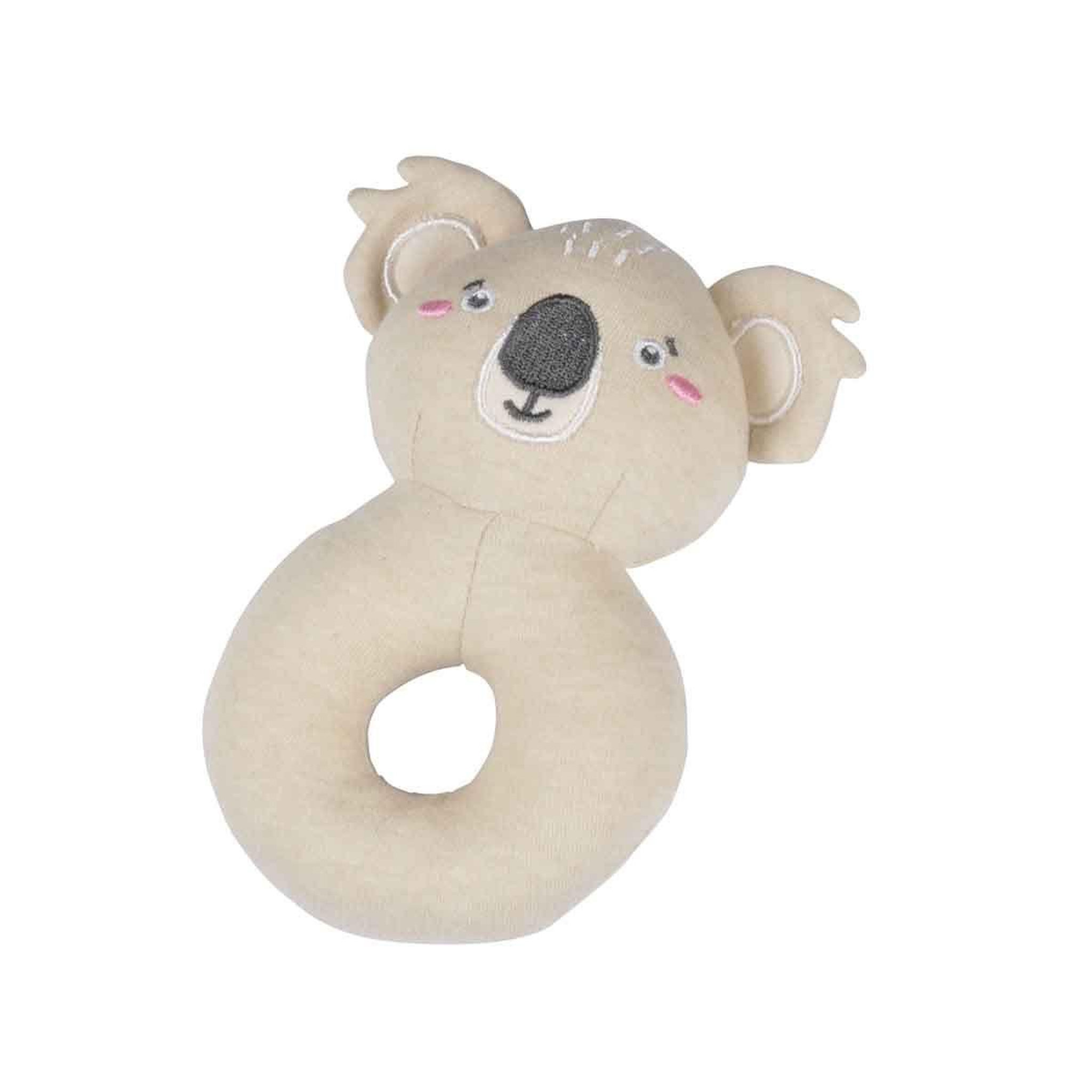 BEBE DOUCEUR Doudou hochet rond bébé  koala  14cm naturel