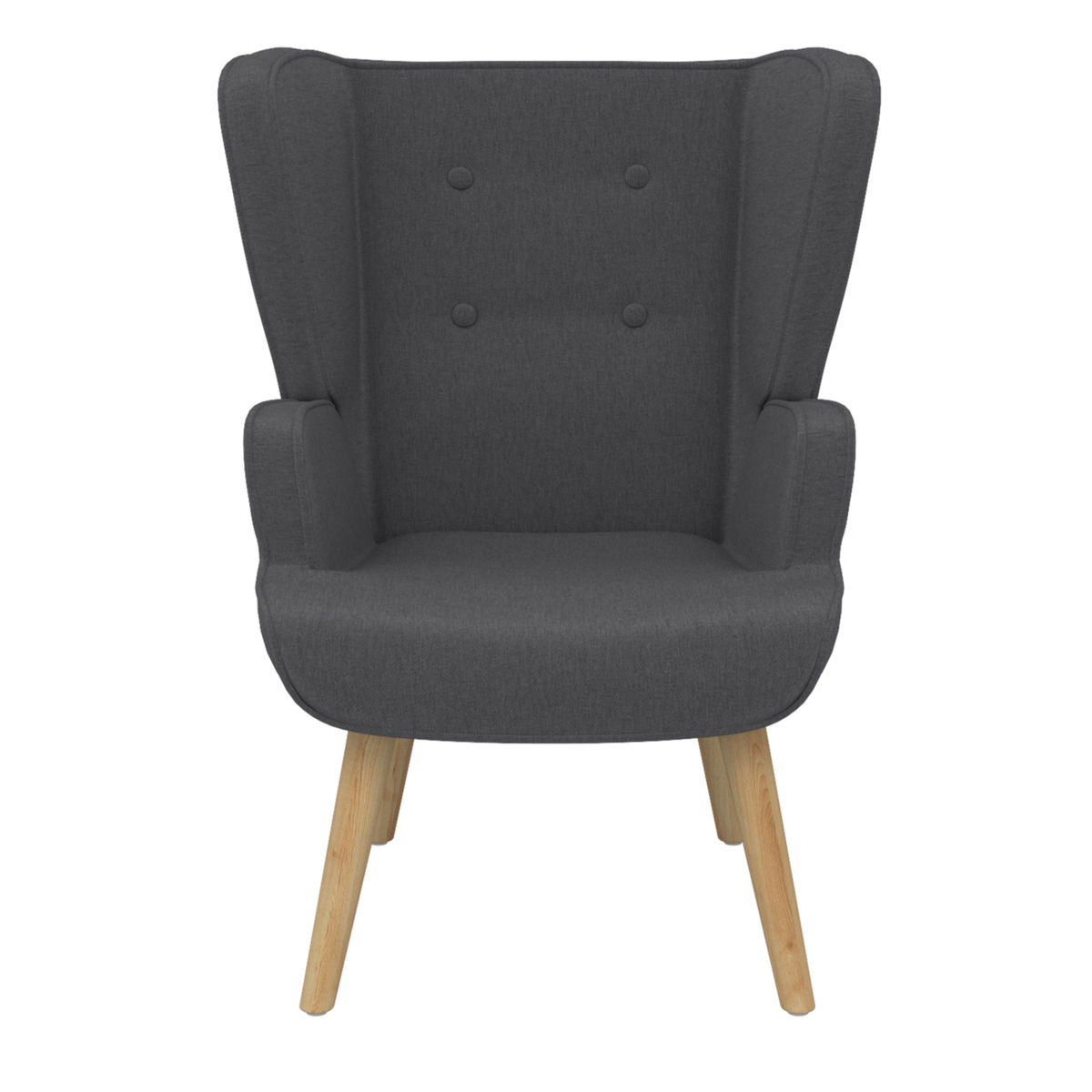 ID MARKET Fauteuil scandinave SVEN grand confort en tissu gris anthracite