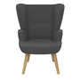 Voir la diapositive 3 : ID MARKET Fauteuil scandinave SVEN grand confort en tissu gris anthracite