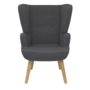 Voir la diapositive 3 : ID MARKET Fauteuil scandinave SVEN grand confort en tissu gris anthracite