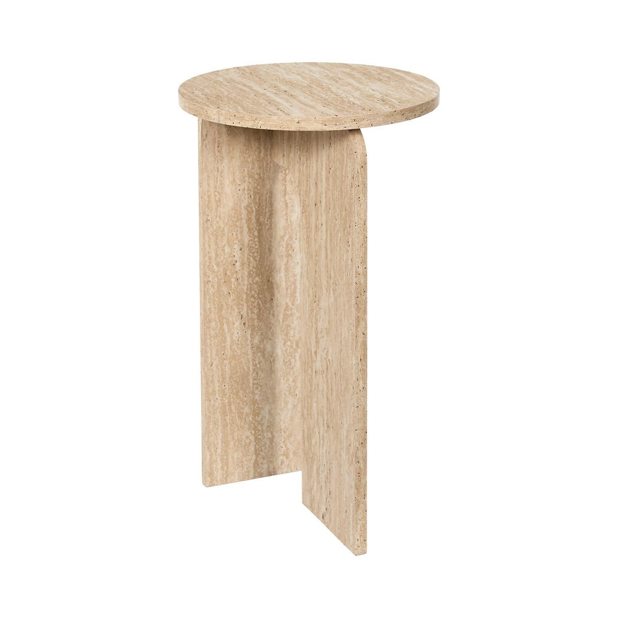 Voir la diapositive 3 : The Home Deco Factory Table d'appoint ronde effet travertin pietra - d.30 cm - beige