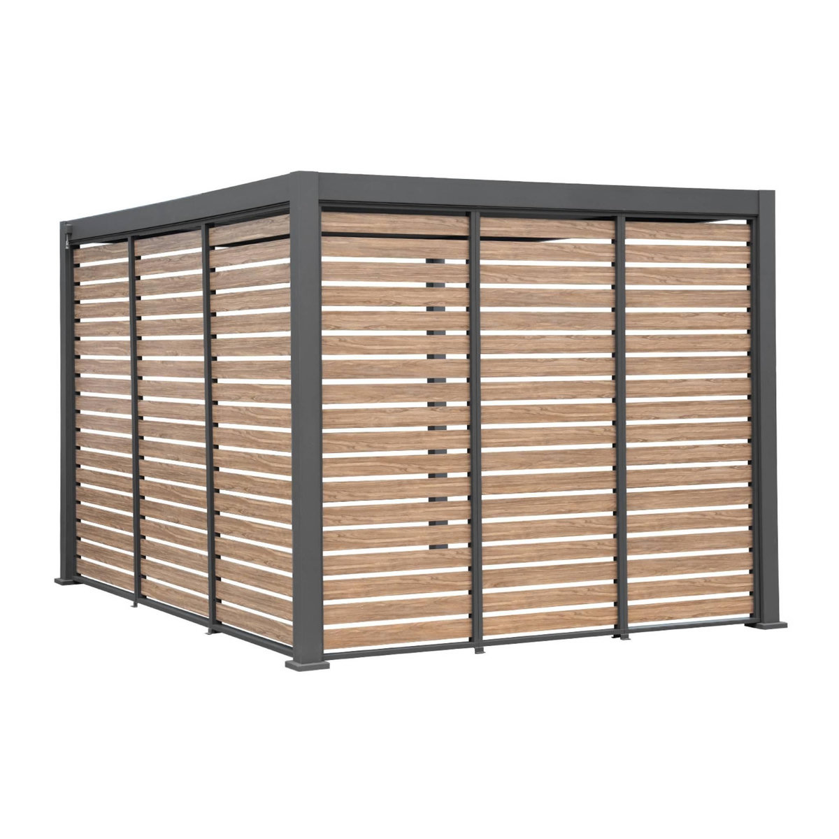 SWEEEK Persienne 100 cm pour pergola bioclimatique Triomphe aluminium effet bois anthracite