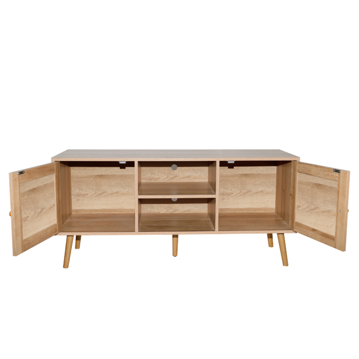 CONCEPT USINE Buffet avec portes effet cannage et 2 niches 120 cm CANGE