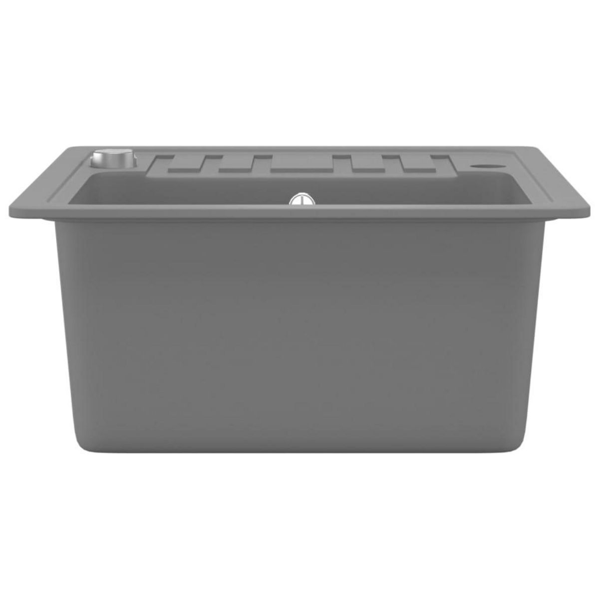 VIDAXL Evier de cuisine en granit Bac unique Gris