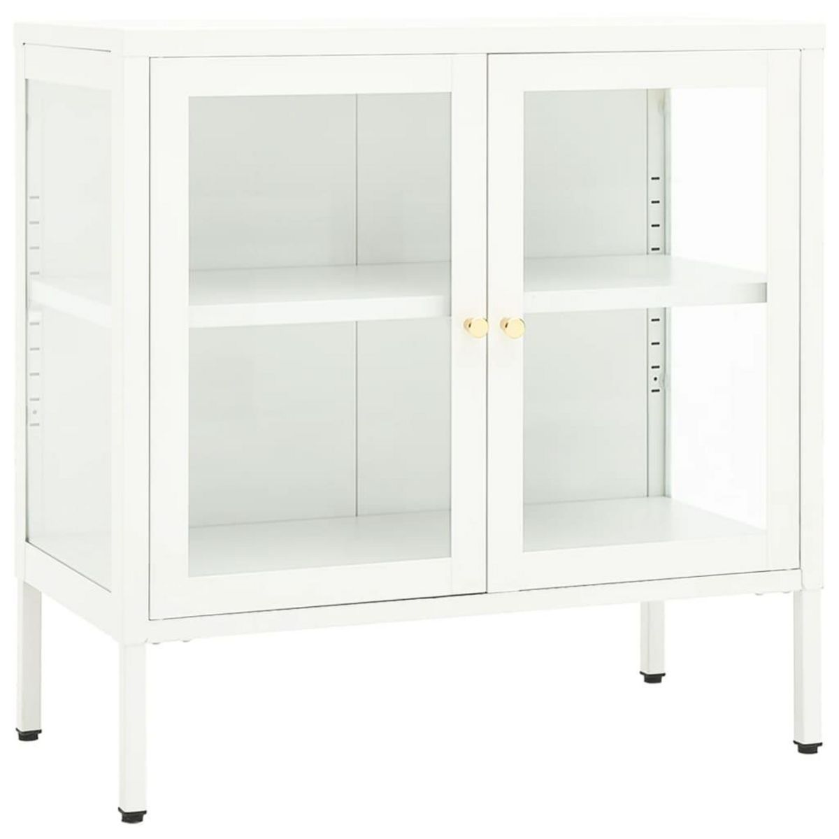 VIDAXL Buffet Blanc 70x35x70 cm Acier et verre