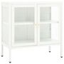 Voir la diapositive 2 : VIDAXL Buffet Blanc 70x35x70 cm Acier et verre
