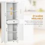 Voir la diapositive 5 : HOMCOM Buffet haut 4 portes 2 étagères tiroir coulissant MDF blanc