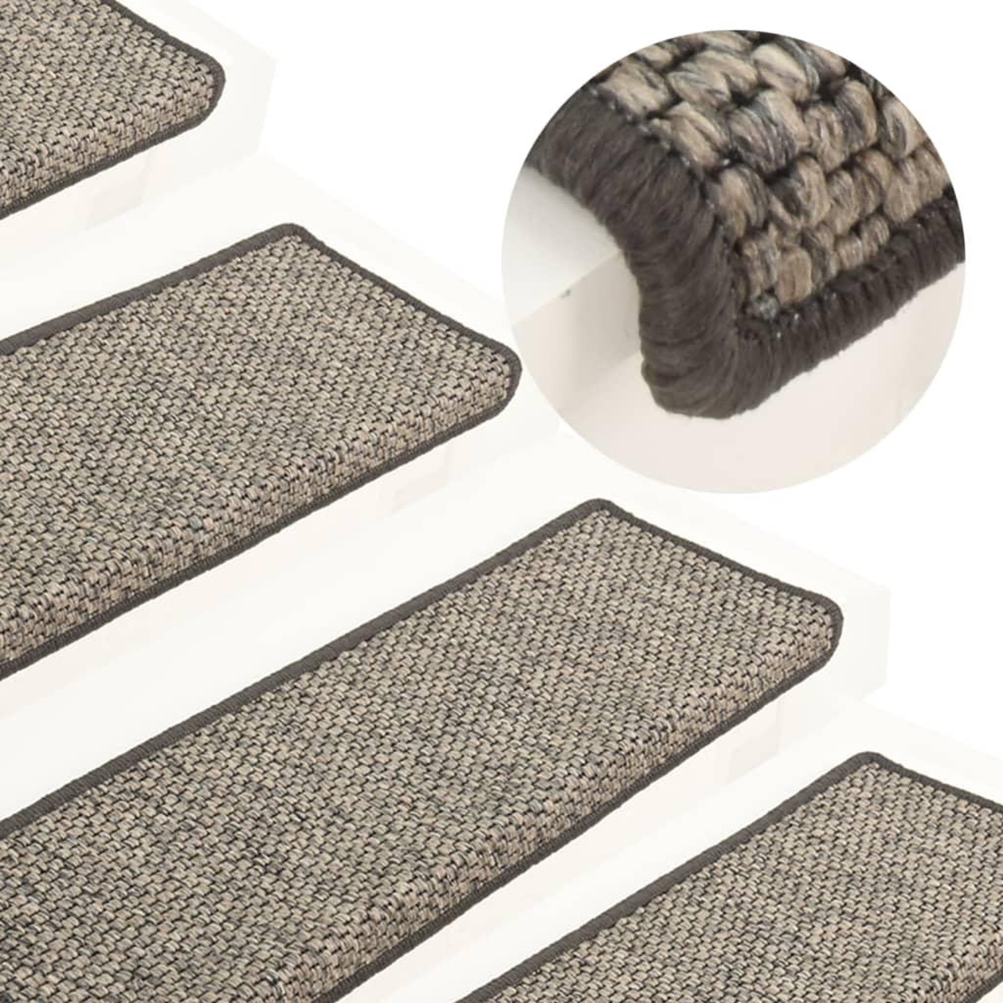 Voir la diapositive 1 : VIDAXL Tapis d'escalier autocollants 15 pcs 65x21x4 cm Gris et beige
