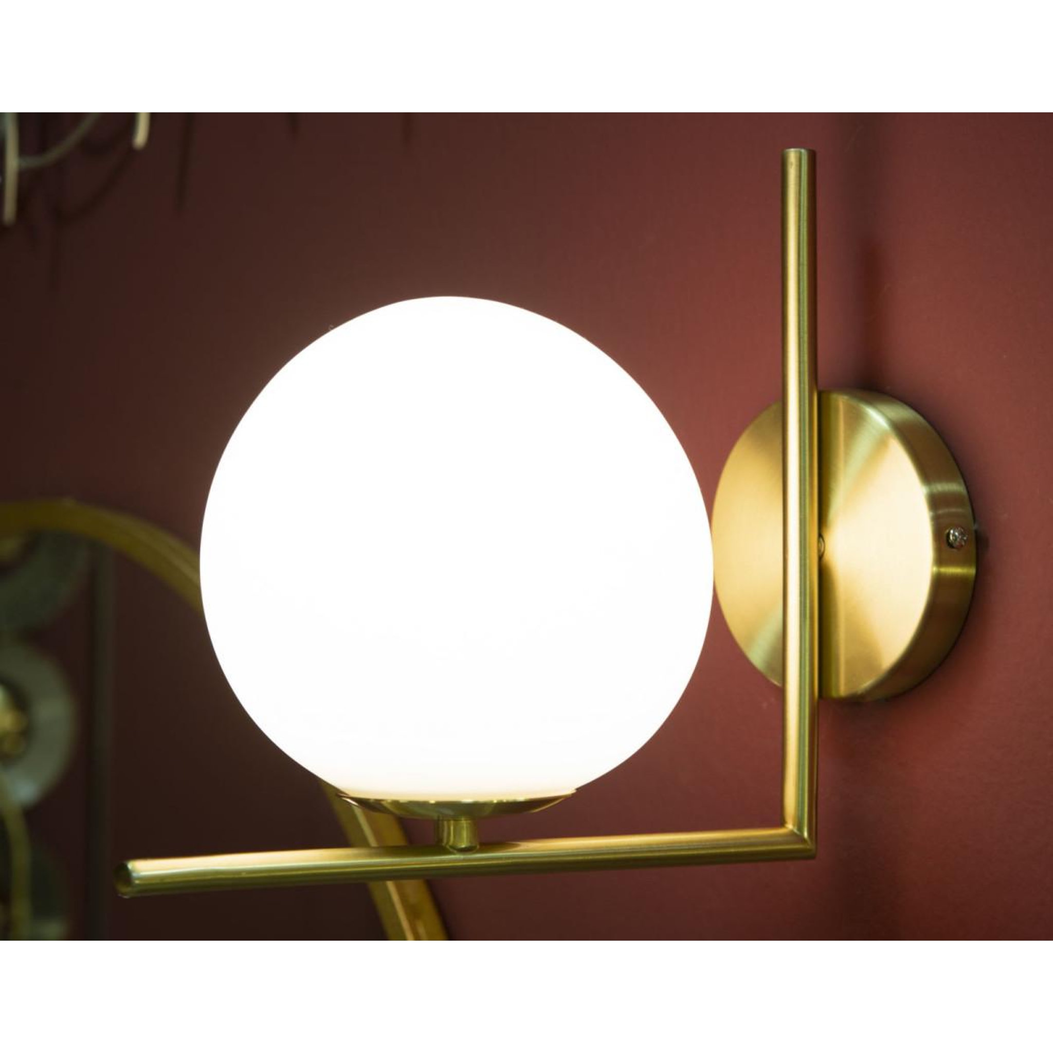 Voir la diapositive 5 : Paris Prix Applique murale sphère  glamy  22cm blanc & or