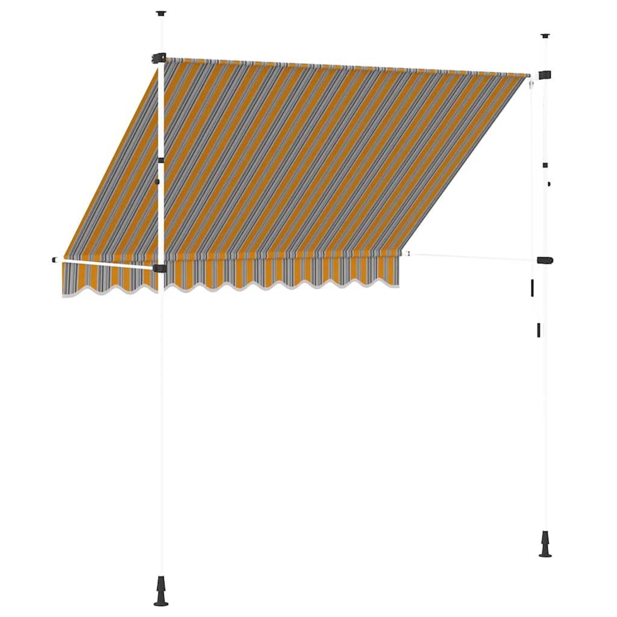 Voir la diapositive 4 : VIDAXL Auvent retractable manuel 250 cm rayures jaunes et bleues