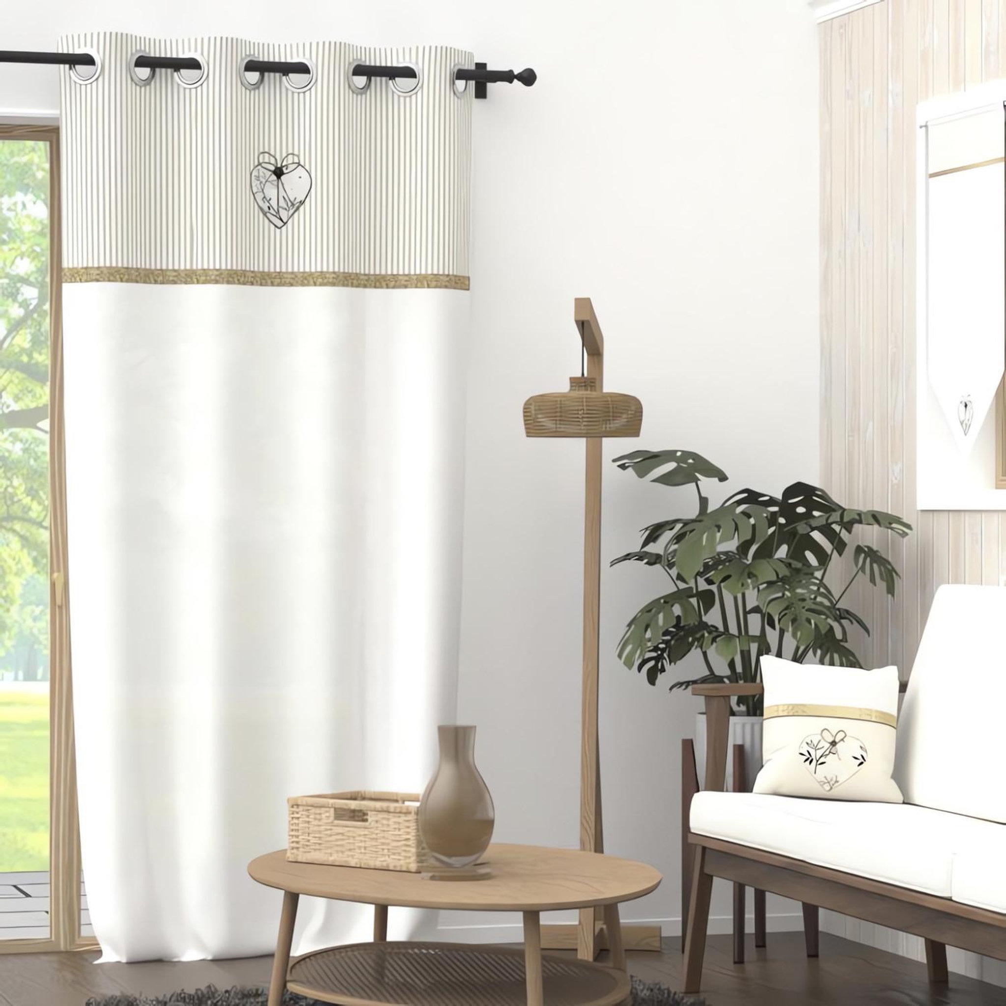 Voir la diapositive 2 : SOLEIL D'OCRE Voile à oeillets en coton 135x250 cm aimee, par soleil d'ocre