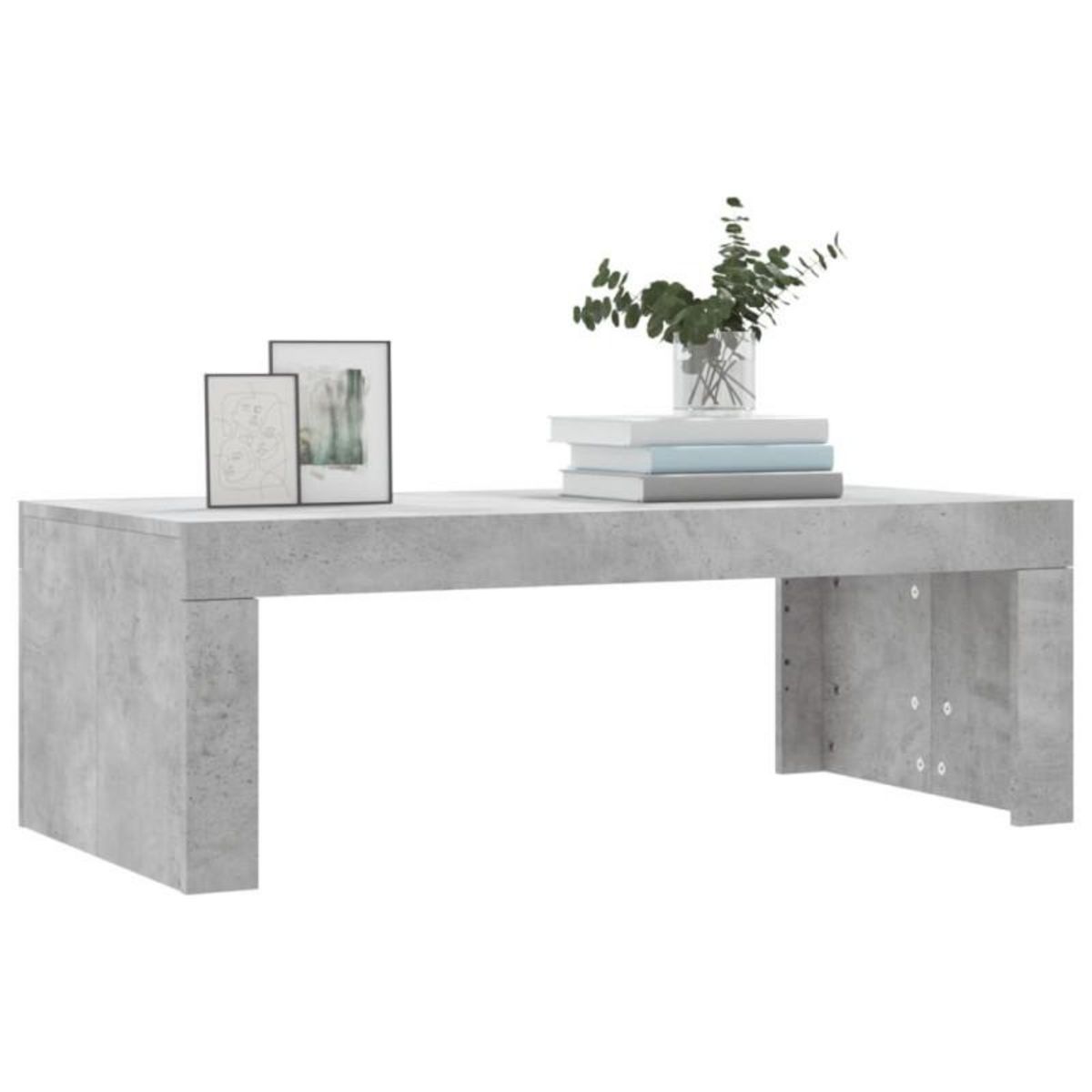 VIDAXL Table basse gris béton 102x50x36 cm bois d ingénierie