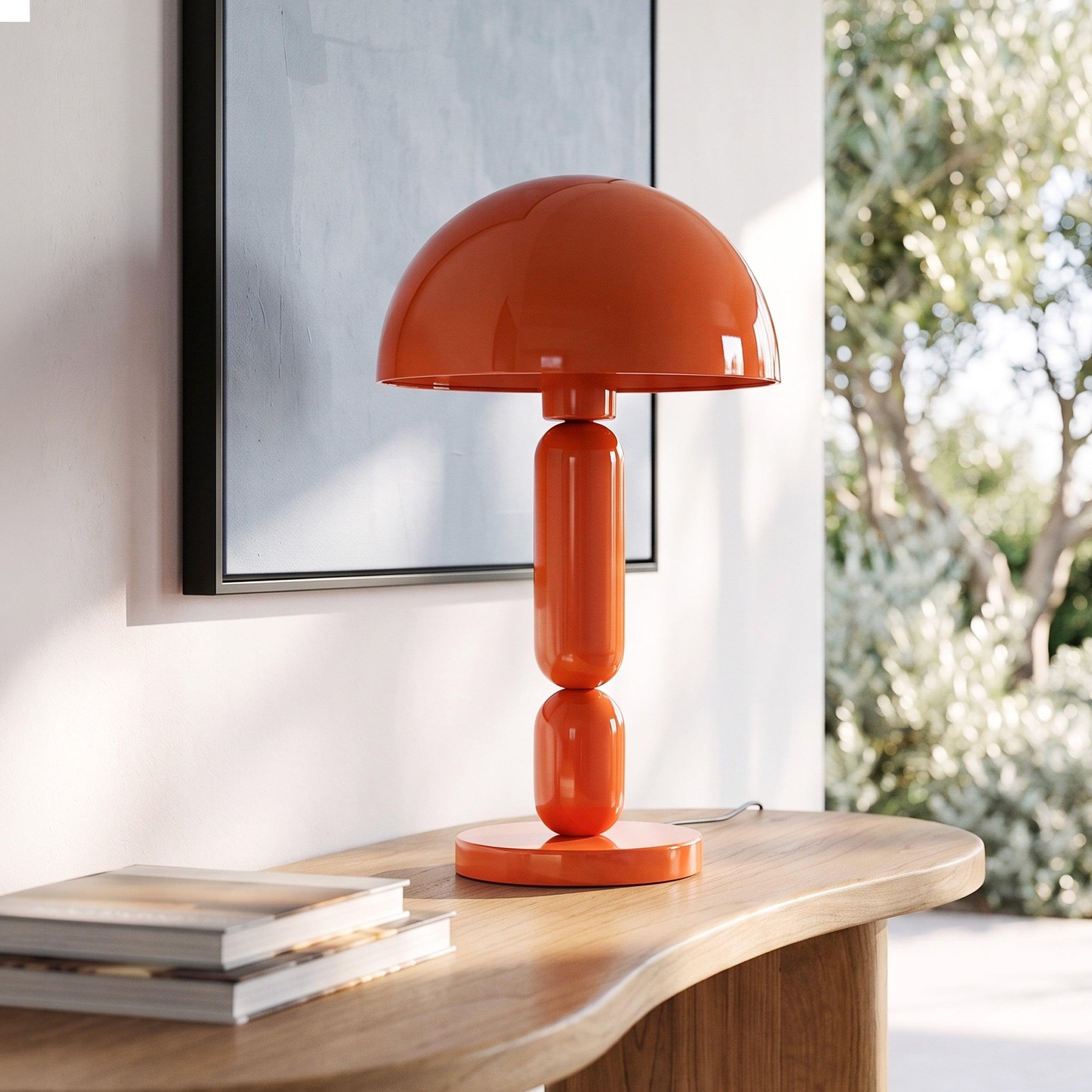 Voir la diapositive 2 : MAISON PAVANE Lampe en bois et métal orange-romy