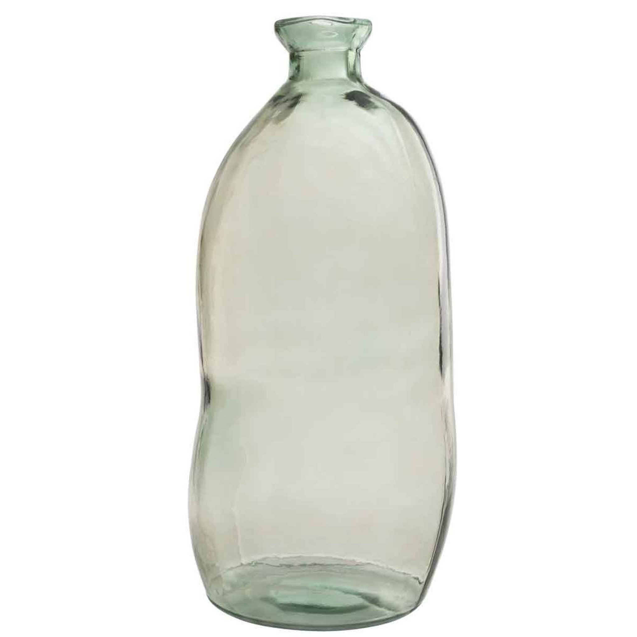J-LINE Vase rond design en verre  laura  73cm vert