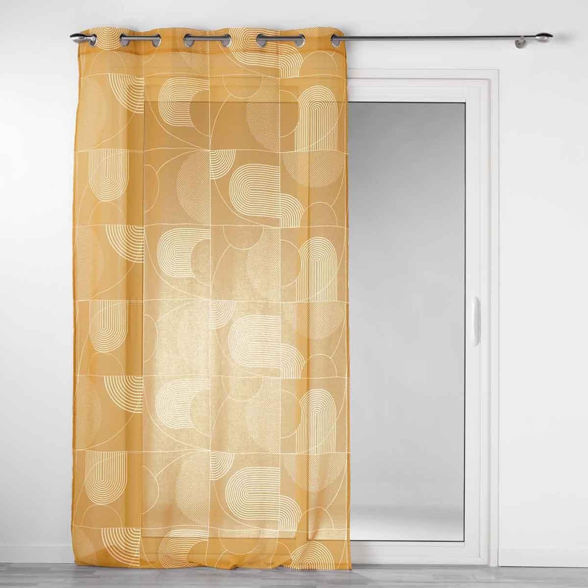 Douceur d'Intérieur Rideau voilage à œillets  esquisse  140x240cm camel