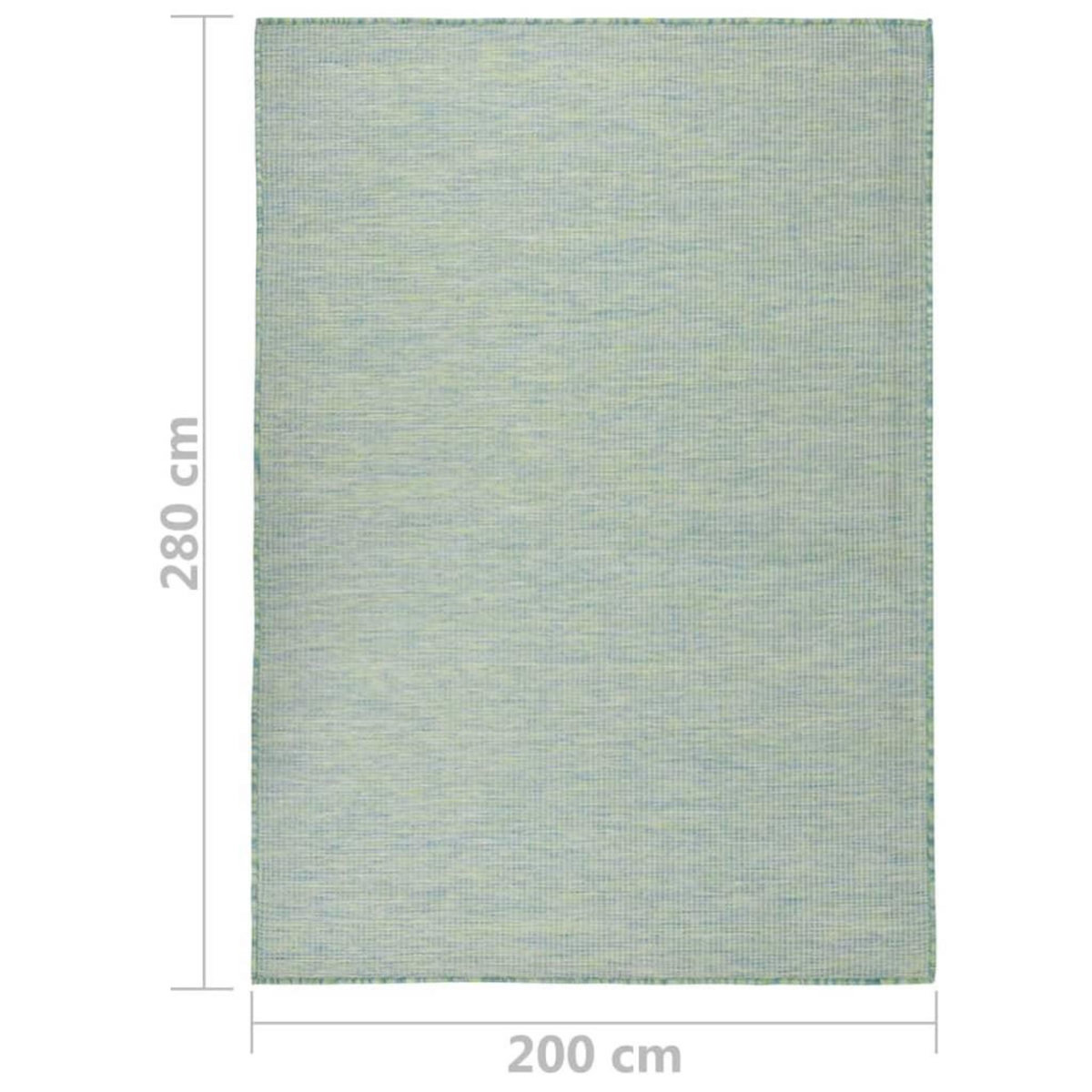 VIDAXL Tapis a tissage plat d'exterieur 200x280 cm Turquoise