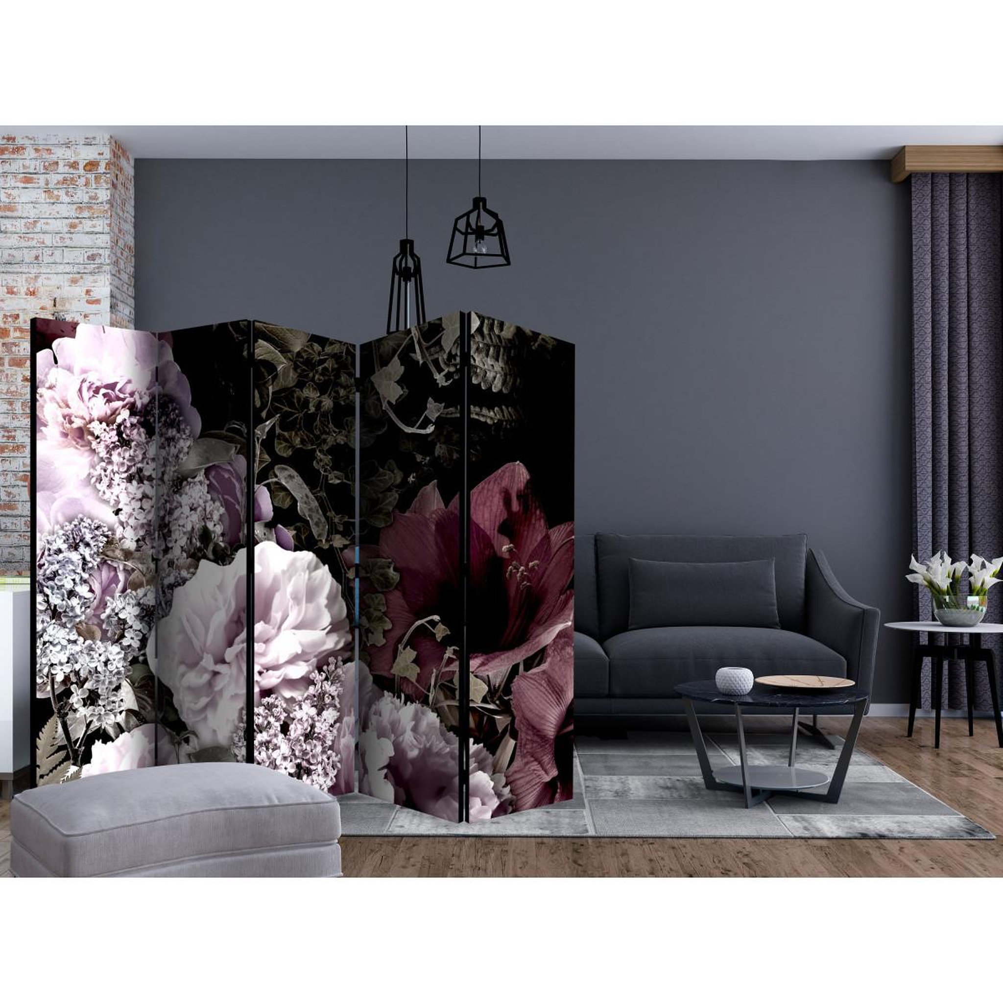 Voir la diapositive 2 : Paris Prix Paravent 5 volets  vintage garden  172x225cm