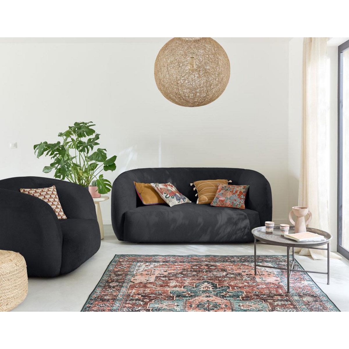 LISA DESIGN Ernee - canapé 2 places - en velours