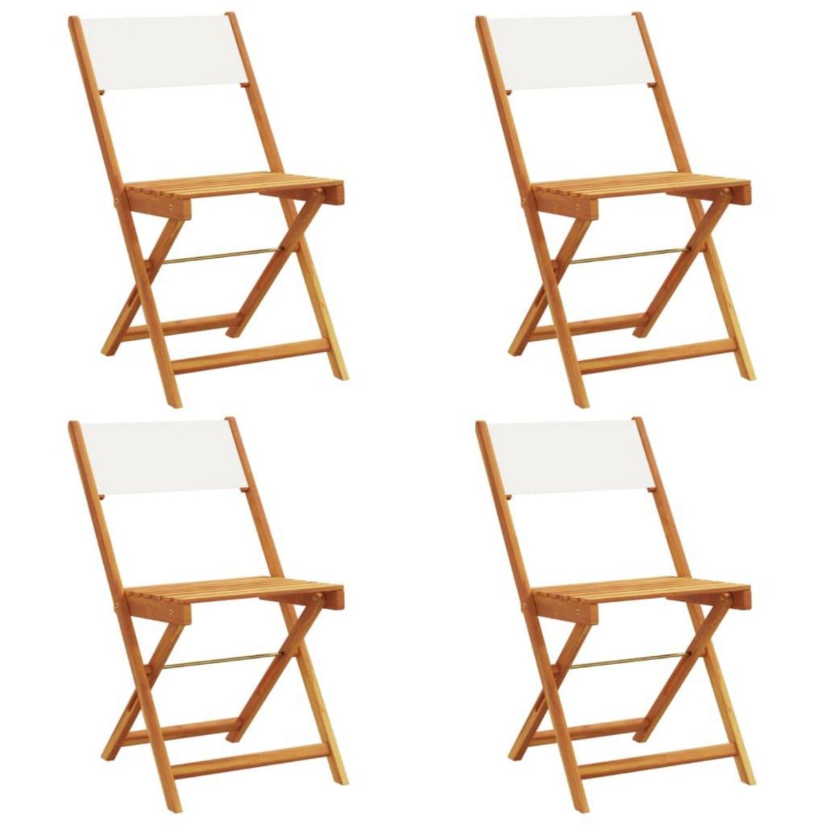 VIDAXL Chaises de jardin pliantes lot de 4 tissu et bois massif