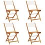 Voir la diapositive 2 : VIDAXL Chaises de jardin pliantes lot de 4 tissu et bois massif