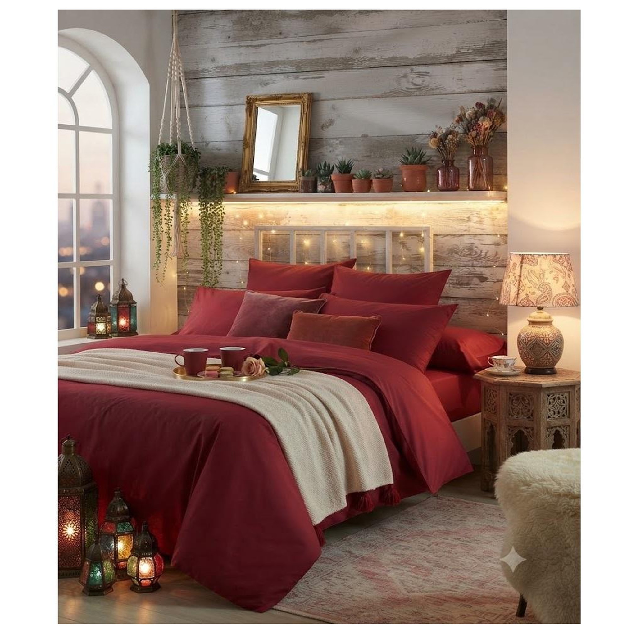 Voir la diapositive 2 : Eden Drap housse percale en coton nuage