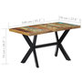 Voir la diapositive 6 : VIDAXL Table a manger 140x70x75 cm Bois de recuperation massif