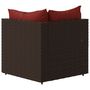 Voir la diapositive 5 : VIDAXL Canape d'angle de jardin avec coussins marron resine tressee