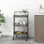 Voir la diapositive 1 : VIDAXL Chariot de cuisine 3 niveaux Gris 42x35x85 cm Fer et ABS