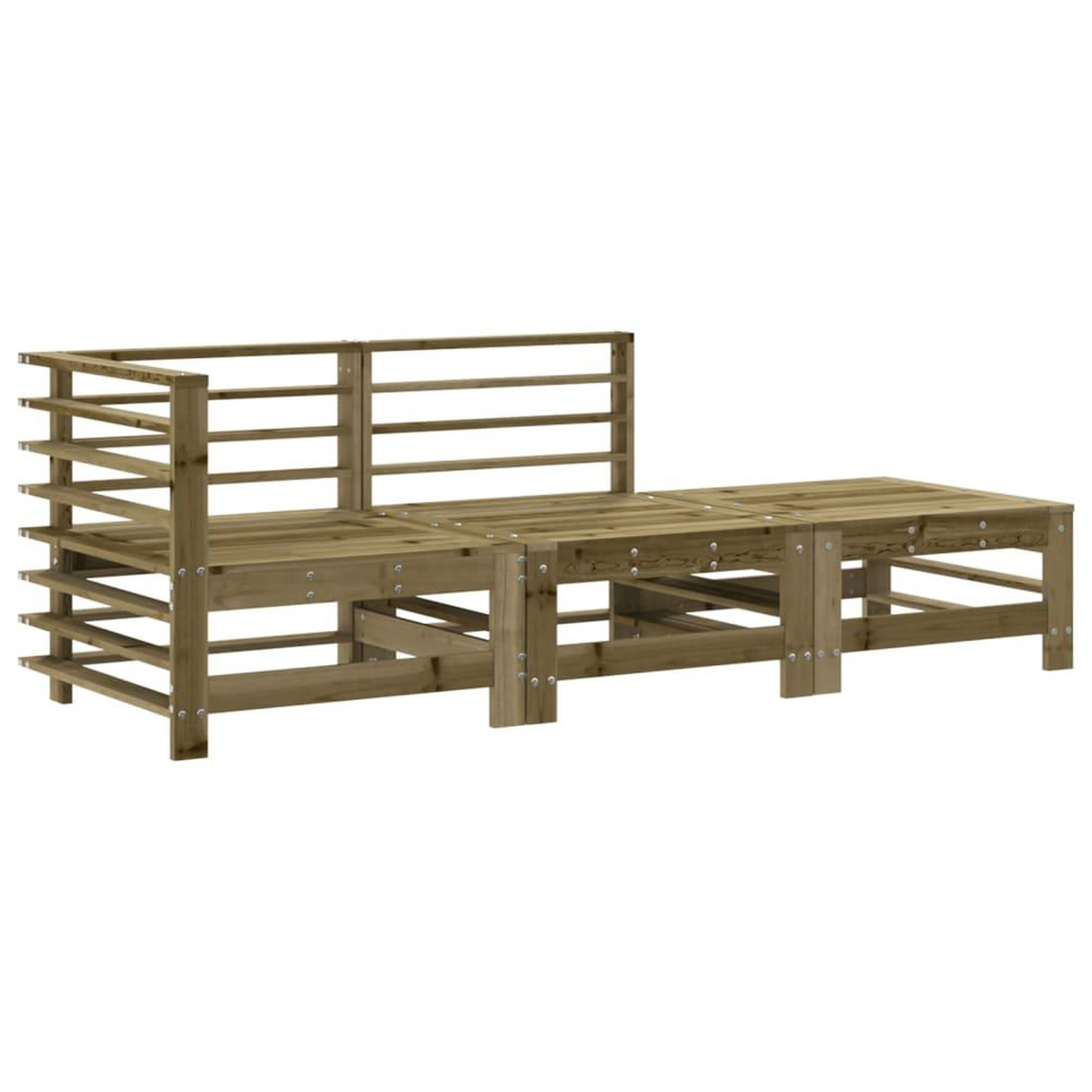 Voir la diapositive 3 : VIDAXL Salon de jardin 3 pcs avec coussins bois de pin impregne