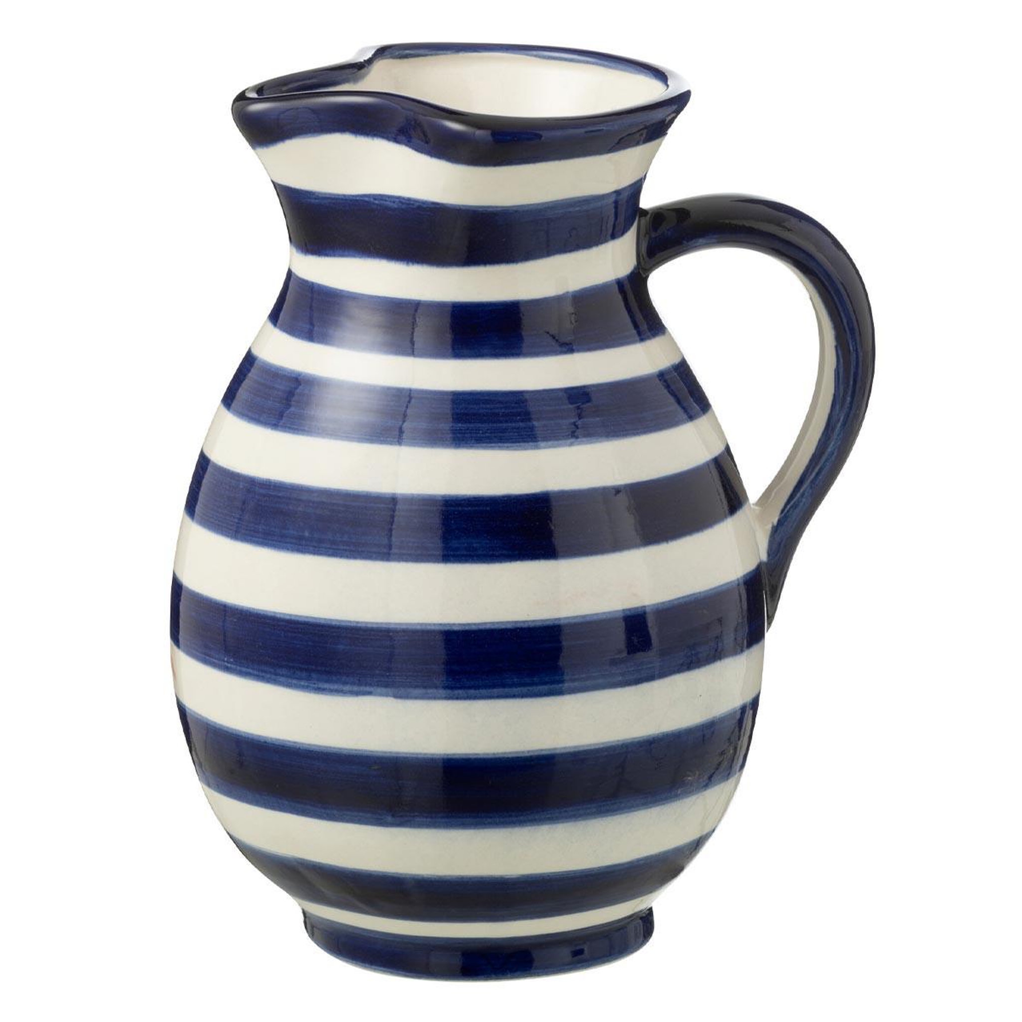 J-LINE Pichet en céramique  granada rayure  1,6l bleu cobalt