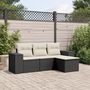 Voir la diapositive 1 : VIDAXL Salon de jardin 4 pcs avec coussins noir resine tressee