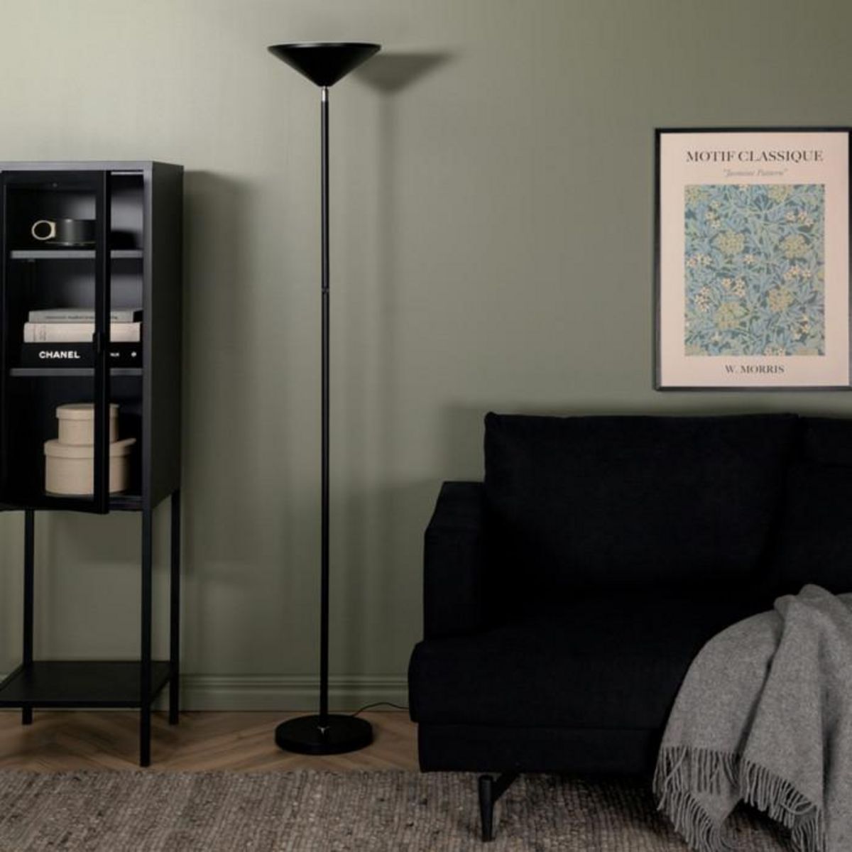 Paris Prix Lampadaire en Métal  Corong  180cm Noir