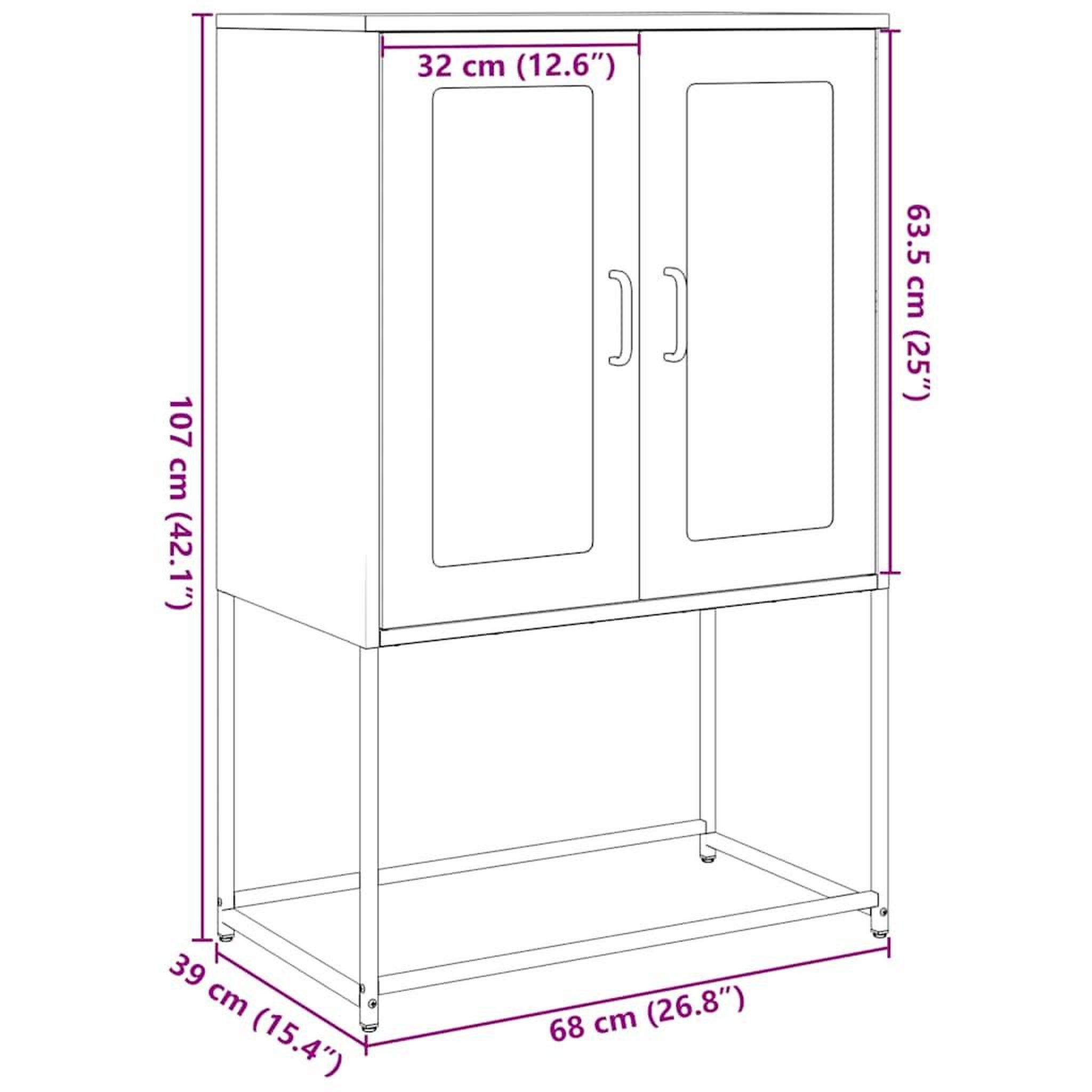 Voir la diapositive 6 : VIDAXL Buffet haut anthracite 68x39x107 cm acier