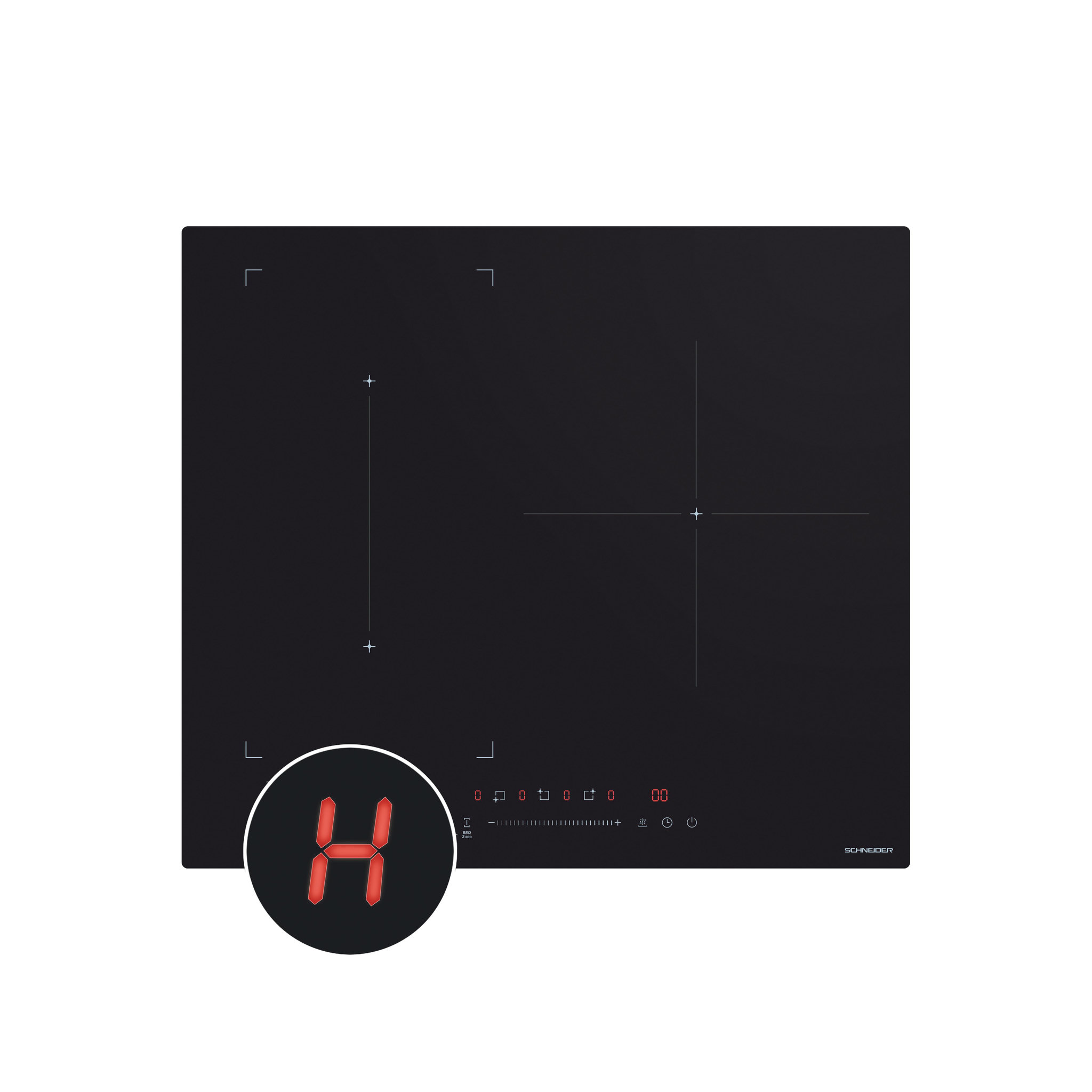 Voir la diapositive 5 : SCHNEIDER Table induction 3 feux Noir - SCTI631N3S