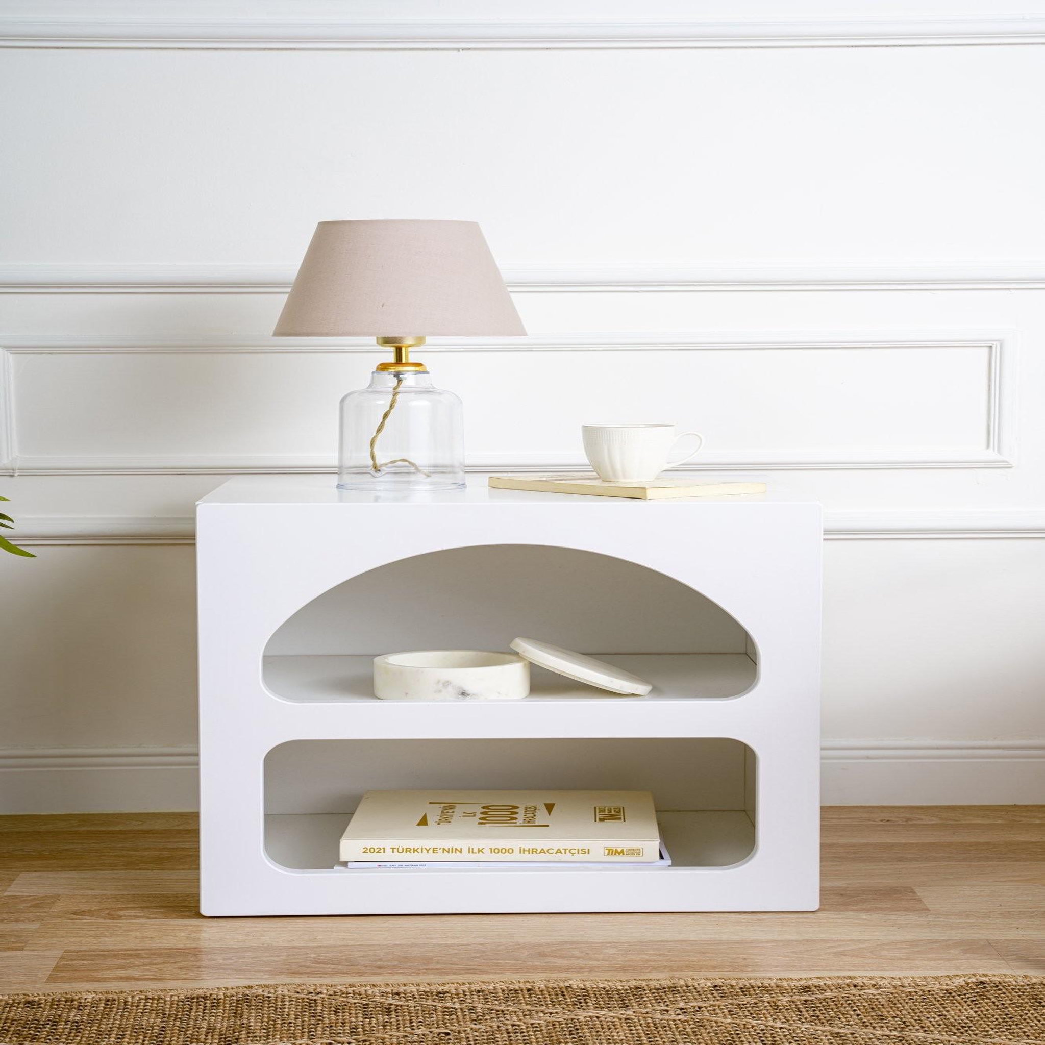 Voir la diapositive 4 : Habitat et Jardin Table de chevet en bois  lorin  50 x 40 x 50 cm - blanc