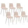 Voir la diapositive 1 : ID MARKET Lot de 6 chaises en polypropylène KIARA beige avec pieds en métal