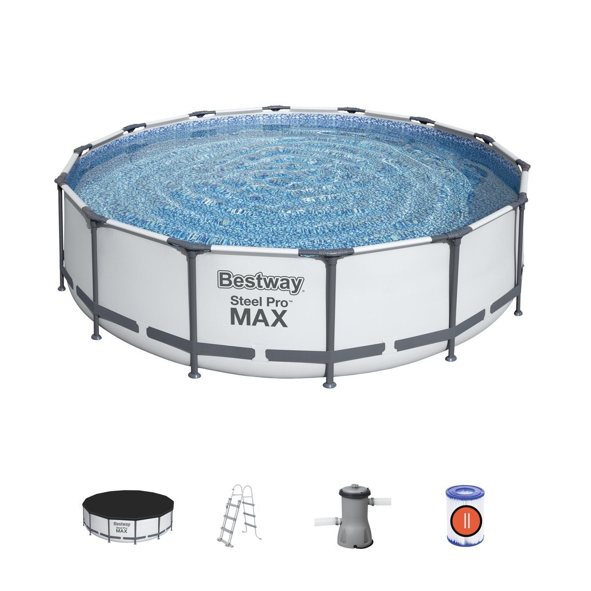 BESTWAY Piscine tubulaire ronde - 427x107cm - STEEL PRO MAX™