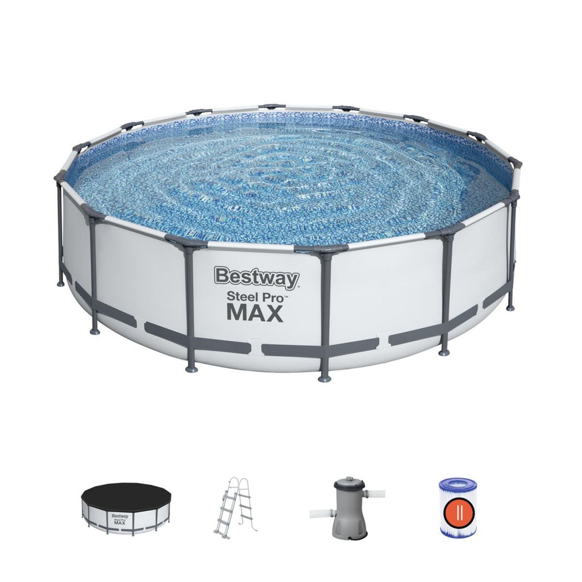 BESTWAY Piscine tubulaire ronde - 427x107cm - STEEL PRO MAX™