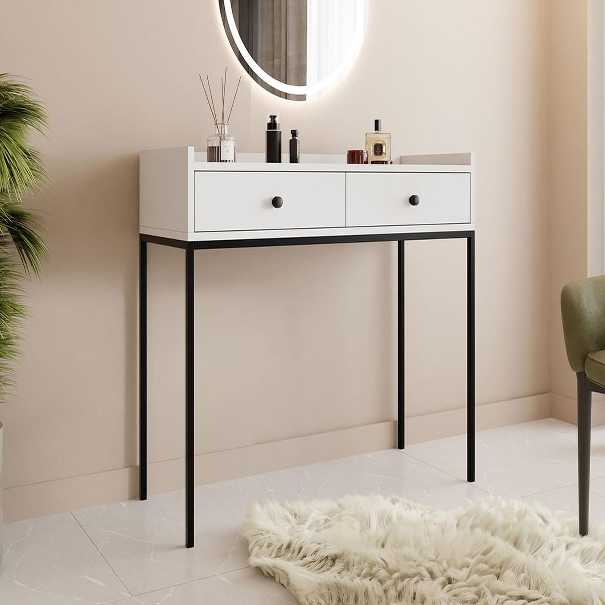 Voir la diapositive 4 : BEST MOBILIER Filipo - console - blanc - 100 cm