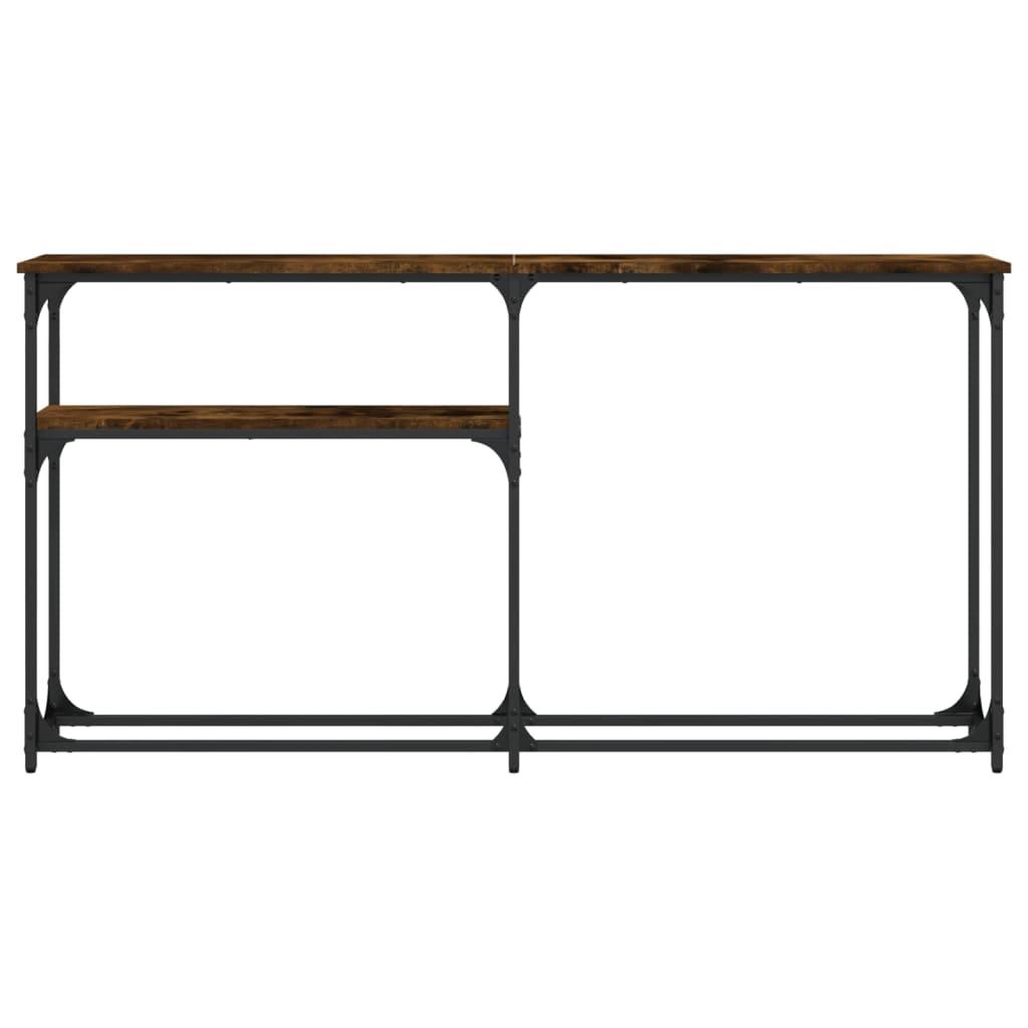 Voir la diapositive 4 : VIDAXL Table console chene fume 145x22,5x75 cm bois d'ingenierie