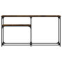 Voir la diapositive 4 : VIDAXL Table console chene fume 145x22,5x75 cm bois d'ingenierie