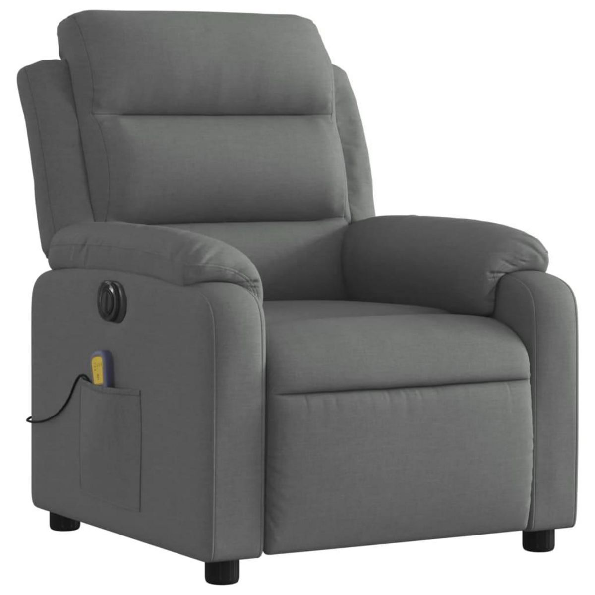 VIDAXL Fauteuil inclinable de massage electrique gris fonce tissu