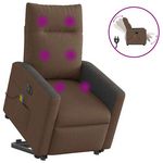 VIDAXL Fauteuil inclinable de massage electrique Marron Tissu
