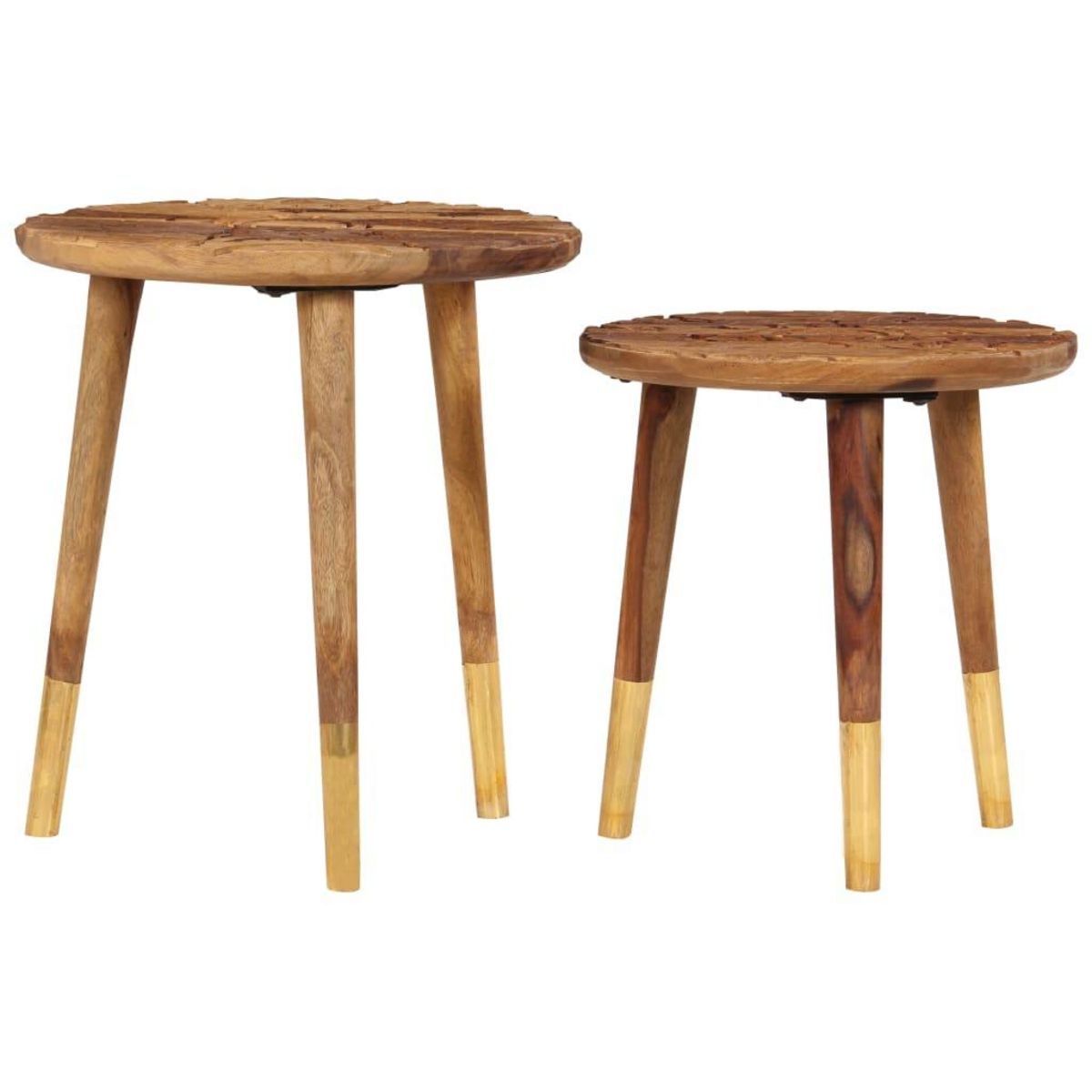 VIDAXL Tables basses 2 pcs Bois massif