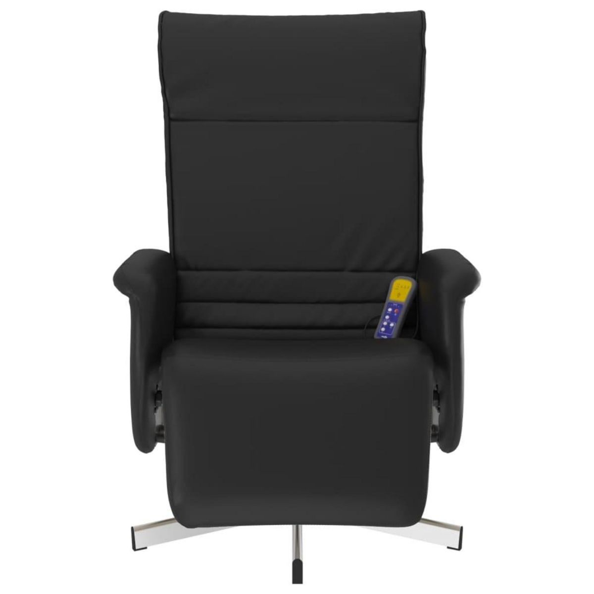 VIDAXL Fauteuil inclinable de massage repose-pieds noir similicuir