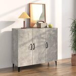 VIDAXL Buffet gris béton 90x34x80 cm bois d ingénierie