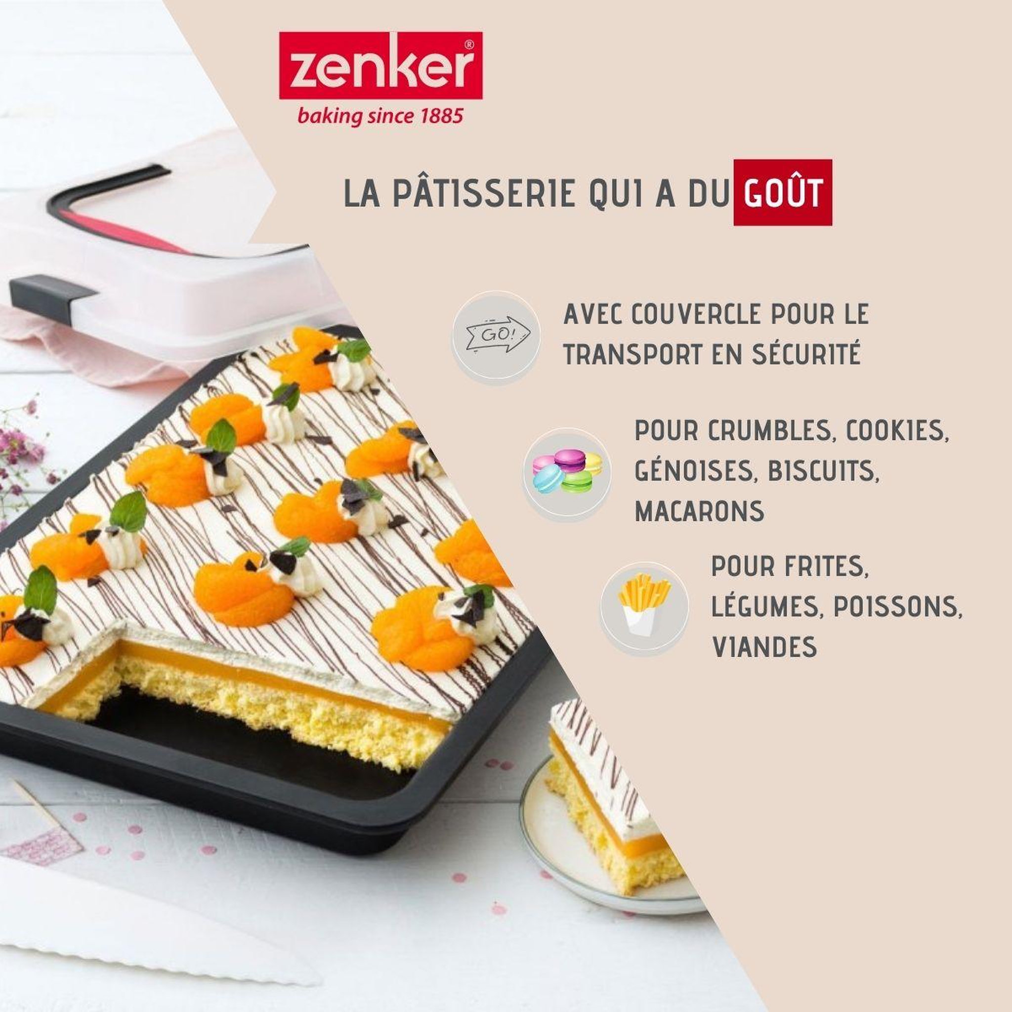 Voir la diapositive 2 : ZENKER Ensemble de 2 plaques de cuisson 42 x 29 cm avec couvercle zenker special to go