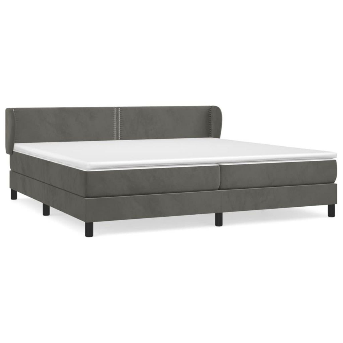 VIDAXL Sommier a lattes de lit et matelas Gris fonce 200x200cm Velours